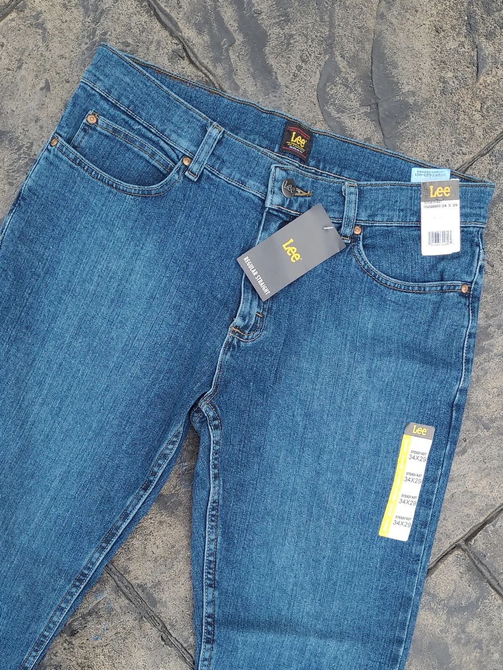 NWT! Mens Lee Steadfast 34 x 29 Straight Leg Blue Denim Jeans